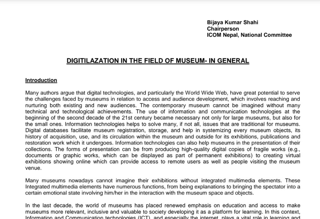 Digitalization in Museum
